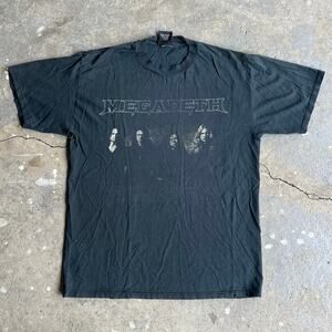 Vintage faded black megadeth giant tag distressed graphic t shirt